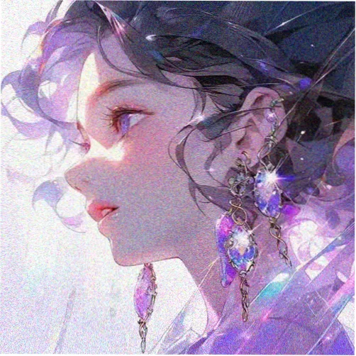 动漫女生头像甜系樱色侧脸特写