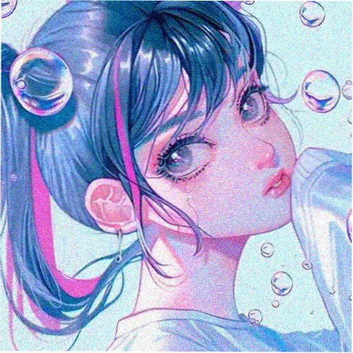 动漫女生头像古风青竹伞下雨天半身